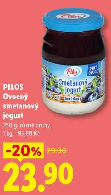 PILOS Ovocný smetanový jogurt, 250 g