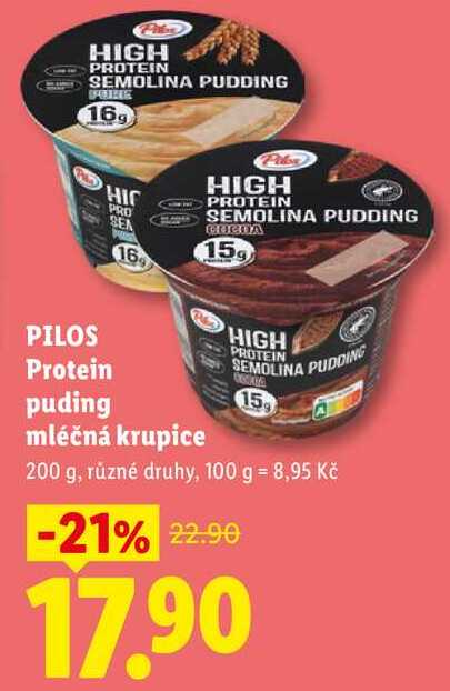 PILOS Protein puding mléčná krupic, 200 g