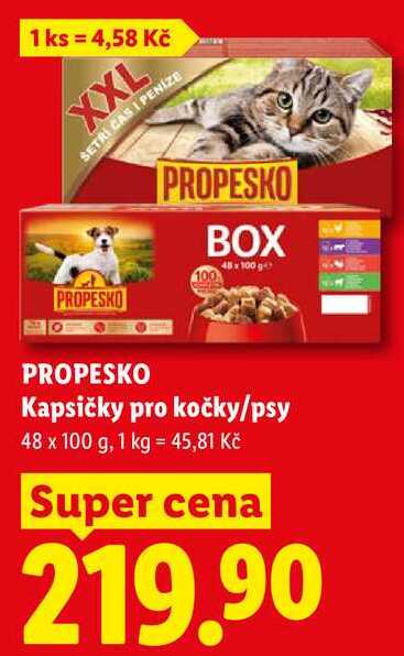 PROPESKO Kapsičky pro kočky/psy, 48x 100 g