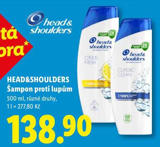 HEAD&SHOULDERS Šampon proti lupům, 500 ml