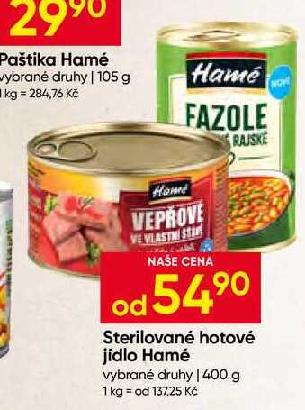 Hamé Sterilované hotové jídlo vybrané druhy 400 g