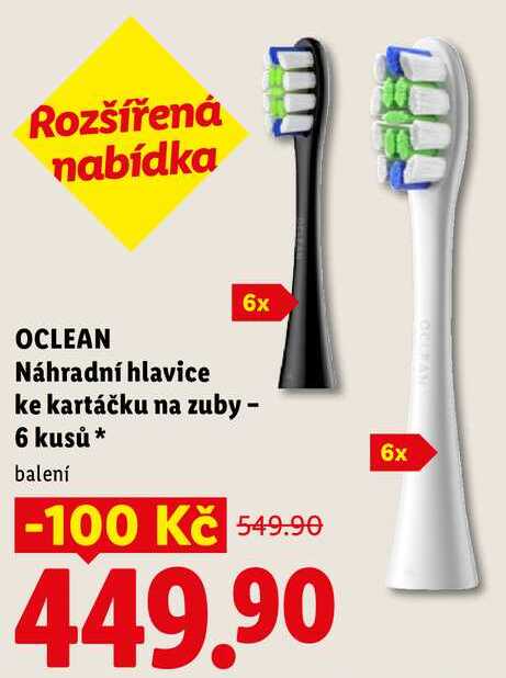 OCLEAN Náhradní hlavice ke kartáčku na zuby - 6 kusů