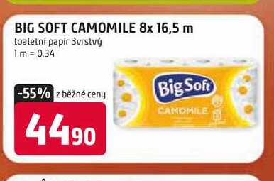 BIG SOFT CAMOMILE 8x 16,5 m toaletni papir 3vrstvý 