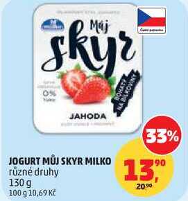 JOGURT MŮJ SKYR MILKO různé druhy, 130 g