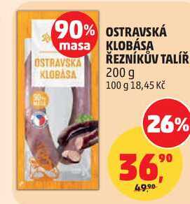 OSTRAVSKA KLOBASA ŘEZNÍKŮV TALÍŘ, 200 g