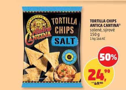 TORTILLA CHIPS ANTICA CANTINA solené, sýrové, 150 g 