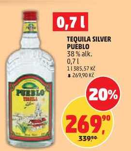 TEQUILA SILVER PUEBLO 38% alk., 0,7 l