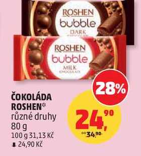 ČOKOLÁDA ROSHEN různé druhy, 80 g