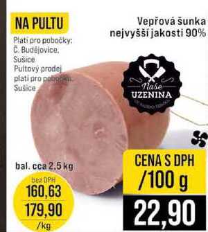 Vepřová šunka nejvyšší jakosti 90% 100g