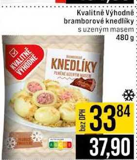 Kvalitně Výhodně bramborové knedlíky s uzeným masem 480 g 
