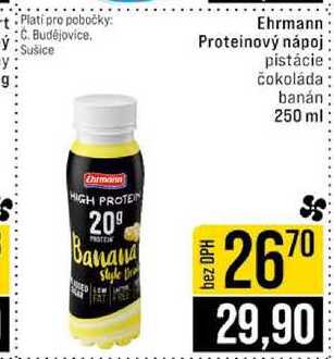 Ehrmann Proteinový nápoj pistácie čokoláda banán 250 ml