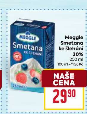Meggle Smetana ke šlehání 30% 250 ml