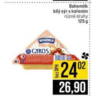 Bohemilk bílý sýr s kořením různé druhy 125g