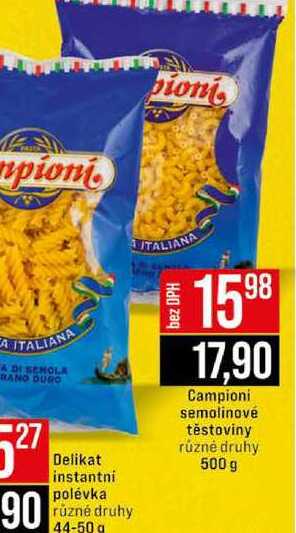 Campioni semolinové těstoviny různé druhy 500 g 