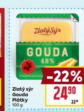 Zlatý sýr Gouda Plátky 100 g