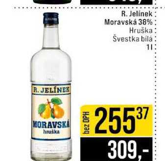 R. Jelínek Moravská 38% Hruška Švestka bila 1l