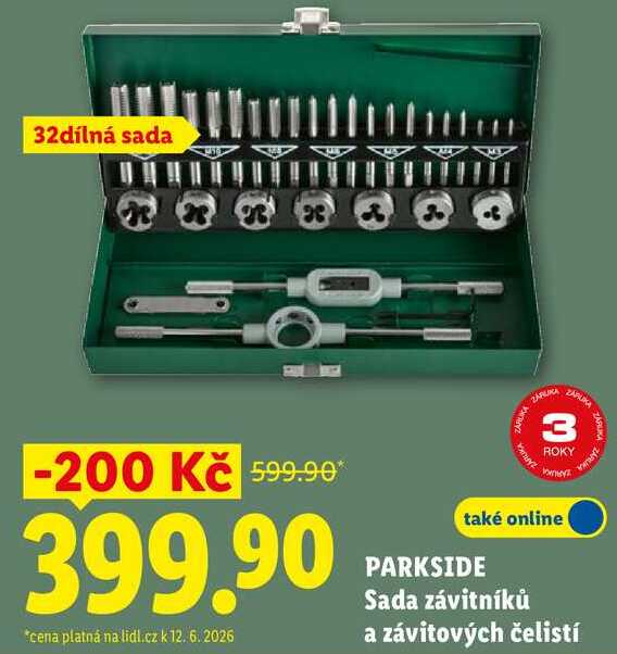 PARKSIDE Sada závitníků a závitových čelistí