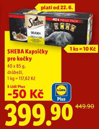 SHEBA Kapsičky pro kočky, 40x 85 g