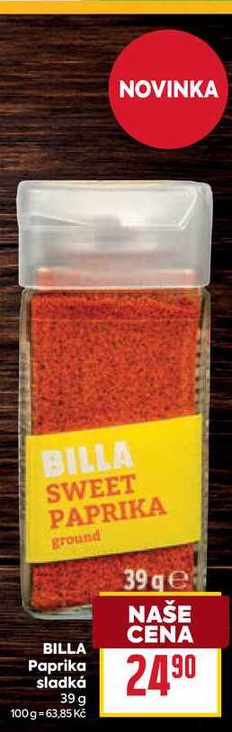 BILLA Paprika sladká 39 g