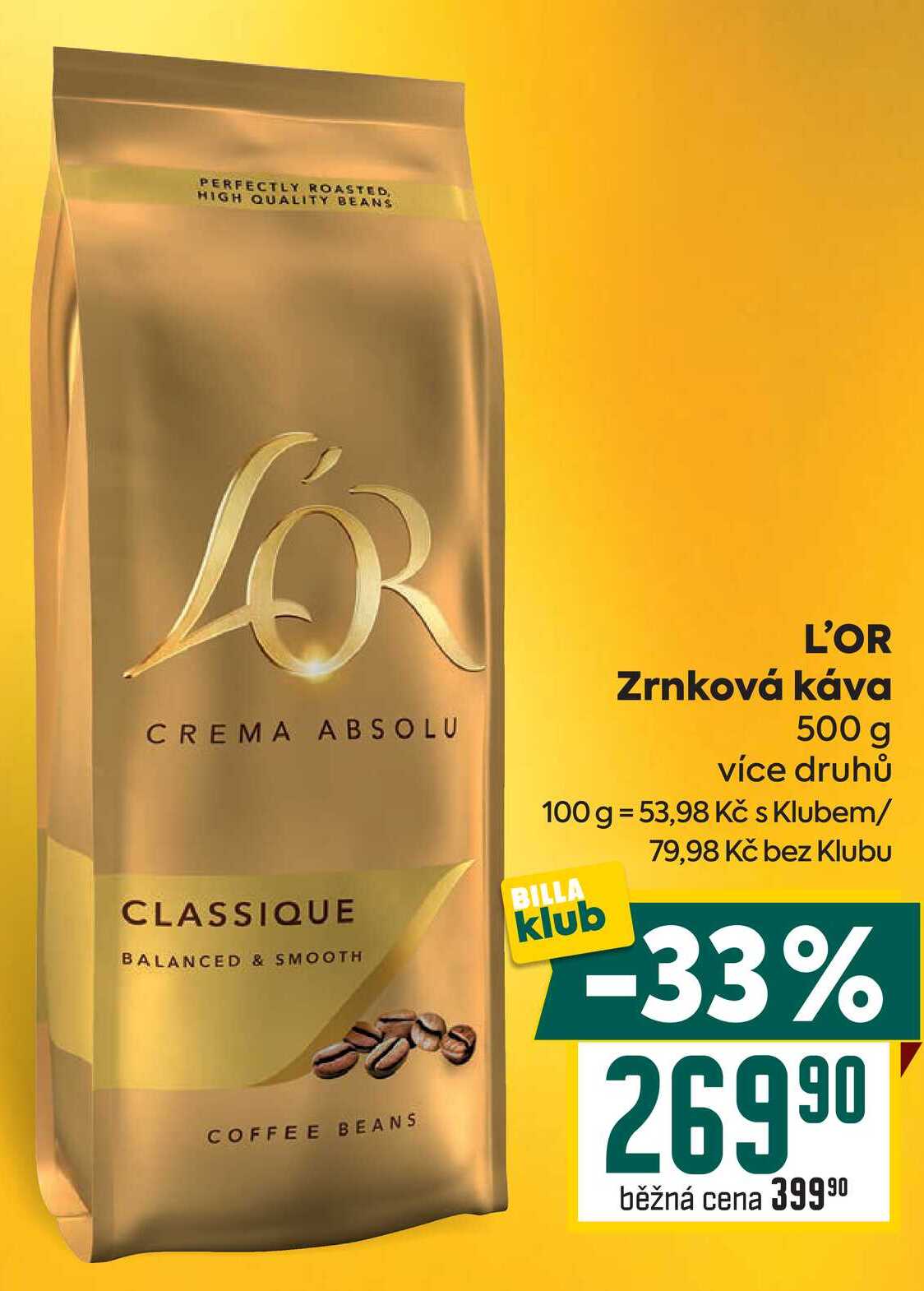 L'OR Zrnková káva 500 g
