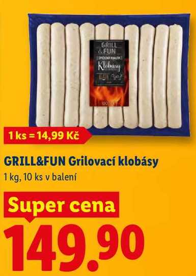 GRILL&FUN Grilovací klobásy, 1 kg