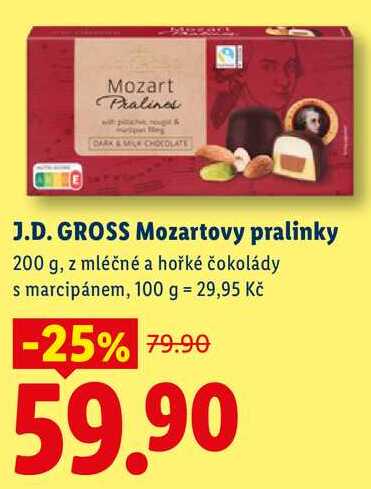 J.D. GROSS Mozartovy pralinky, 200 g
