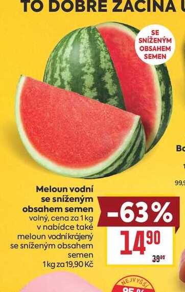 Meloun vodní se sníženým obsahem semen volný, cena za 1 kg 