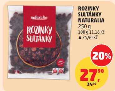 ROZINKY SULTÁNKY NATURALIA, 250 g 