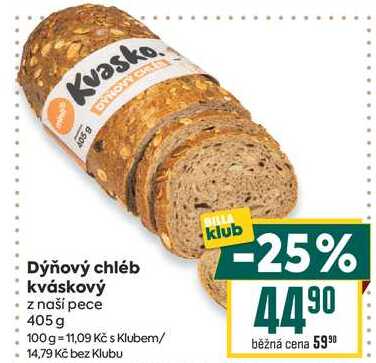 Dýňový chléb kváskový z naší pece 405 g