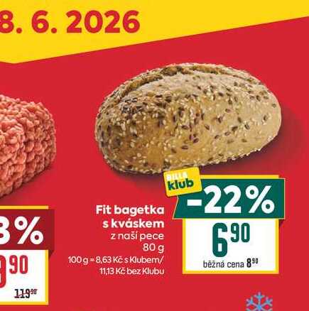 Fit bagetka s kváskem z naší pece 80 g