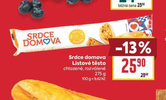 Srdce domova Listové těsto chlazené, rozválené 275 g