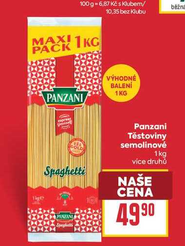 Panzani Těstoviny semolinové 1kg