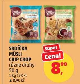 SRDÍČKA MÜSLI CRIP CROP různé druhy, 50 g