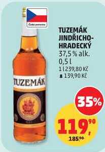 TUZEMÁK JINDŘICHO-HRADECKÝ 37,5% alk., 0,5 l