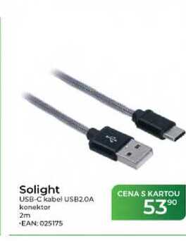Solight USB-C kabel USB2.0A konektor 2m  