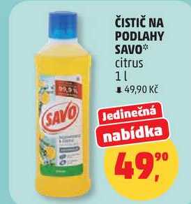 ČISTIČ NA PODLAHY SAVO citrus, 1 l