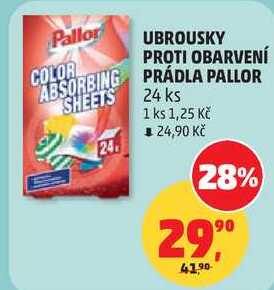 UBROUSKY PROTI OBARVENÍ PRÁDLA PALLOR, 24 ks 