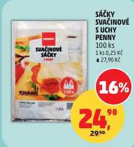 SÁČKY SVAČINOVÉ S UCHY PENNY, 100 ks