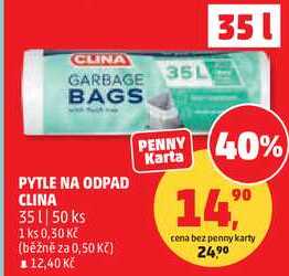 PYTLE NA ODPAD CLINA, 35 l, 50 ks