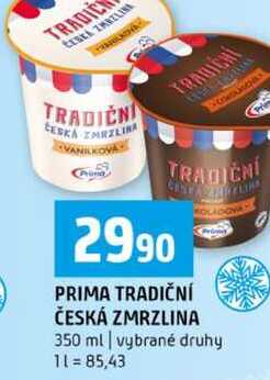 PRIMA TRADIČNÍ ČESKÁ ZMRZLINA 350 ml vybrané druhy 