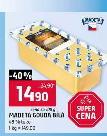 MADETA GOUDA BÍLÁ 48% tuku 100g