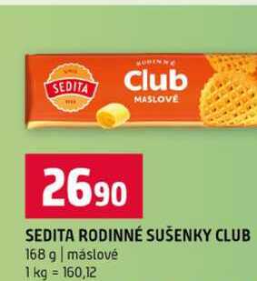 SEDITA RODINNÉ SUŠENKY CLUB 168 g máslové