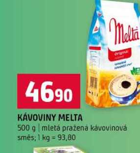 KÁVOVINY MELTA 500 g mletá pražená kávovinová smes