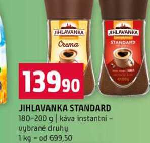 JIHLAVANKA STANDARD 180-200 g káva instantní vybrané druhy