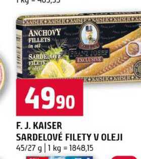 F. J. KAISER SARDELOVÉ FILETY V OLEJI 45/27 g