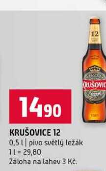 KRUŠOVICE 12 0,5l pivo světlý ležák 