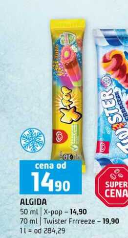 ALGIDA 50 ml X-pop 70 ml Twister Frrreeze