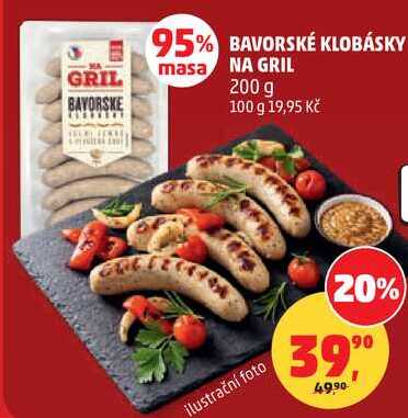BAVORSKÉ KLOBÁSKY NA GRIL, 200 g