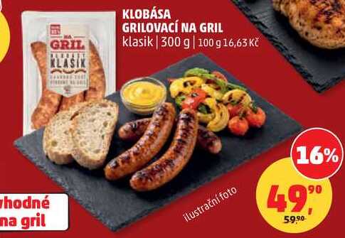 KLOBÁSA GRILOVACÍ NA GRIL klasik, 300 g 