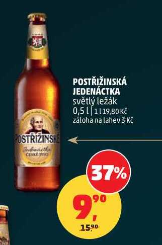 POSTŘIŽINSKÁ JEDENÁCTKA světlý ležák, 0,5 l